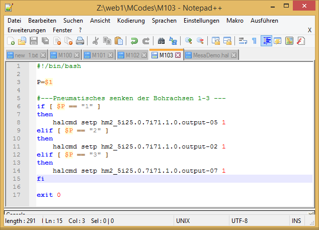 LinuxCNC MCodes Elif