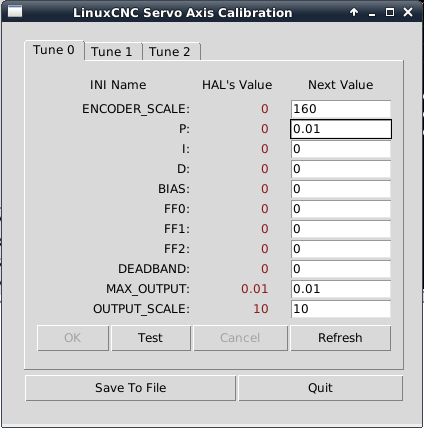 LinuxCNC Kalibrierung